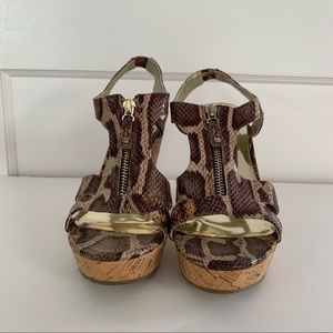 Carlos Santana Pursuit brown multi snake print sandal